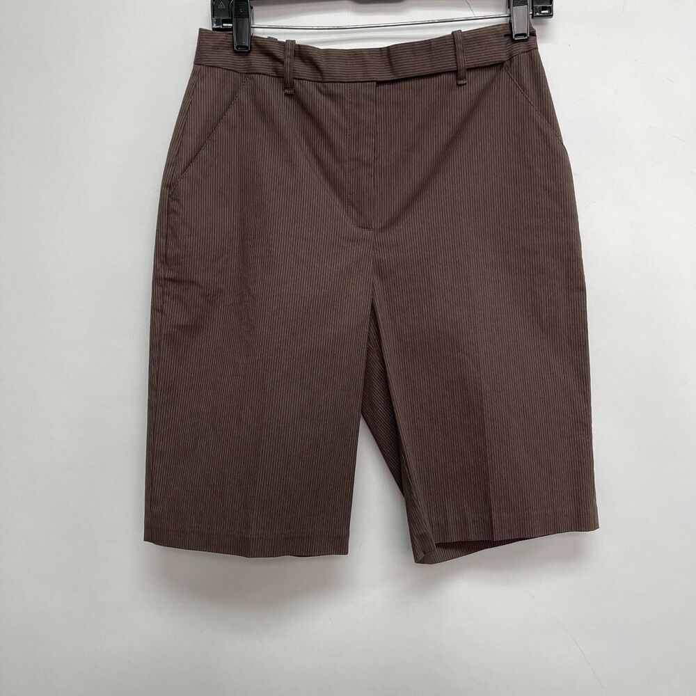 Studio‎ M. Women's Shorts Size 6 Brown Striped Pinstripes NWOT